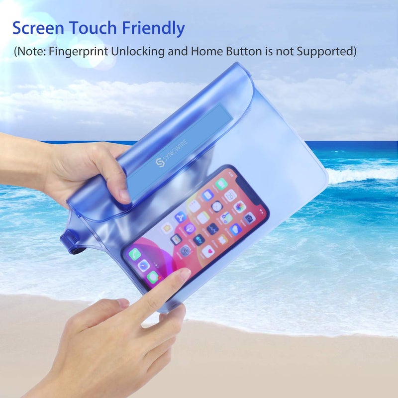 SYNCWIRE Waterproof Pouch Bag with Adjustable Waist Strap, Blue and Black, Medium, Polyvinyl Chloride (PVC), 2 Pack - Image 4