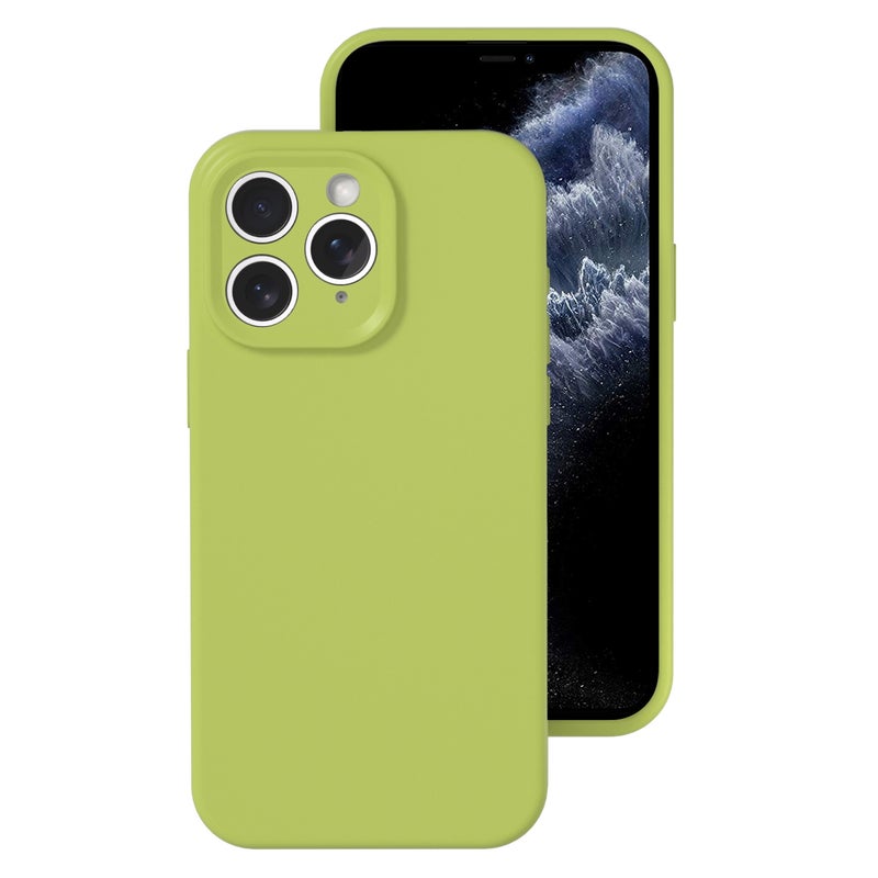 HuHa Case Cover For iPhone 11 Pro Precise Hole Liquid Silicone Jelly Color Full Coverage Phone Case(Willow Green) - Image 1