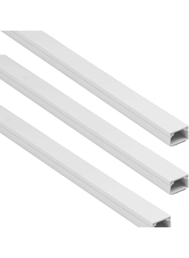 Biella 90Cm Square Cable Box Self Adhesive Pvc Trunking White Wall Cord Cover Concealer On-Wall Wire Paintable Management Raceway To Hide Wires Pack Of 3 10Mm X 10Mm - Image 1