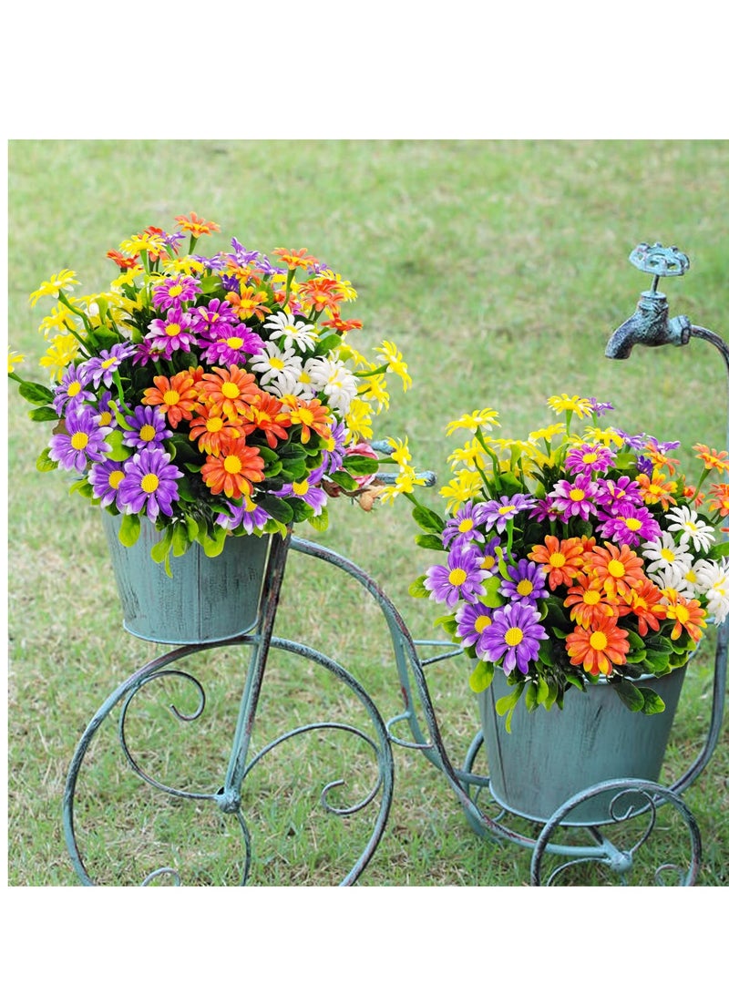 SOLARAE 10 Bundles Artificial Daisies Flowers,UV Resistant Faux Daisy Flowers, Suitable for Home Wedding Kitchen Garden Indoor Outside Decorations (5 Colors) - Image 5