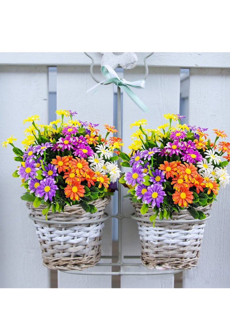 SOLARAE 10 Bundles Artificial Daisies Flowers,UV Resistant Faux Daisy Flowers, Suitable for Home Wedding Kitchen Garden Indoor Outside Decorations (5 Colors) - Image 4