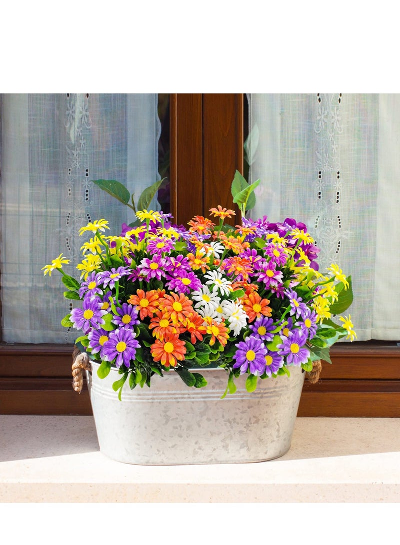SOLARAE 10 Bundles Artificial Daisies Flowers,UV Resistant Faux Daisy Flowers, Suitable for Home Wedding Kitchen Garden Indoor Outside Decorations (5 Colors) - Image 2