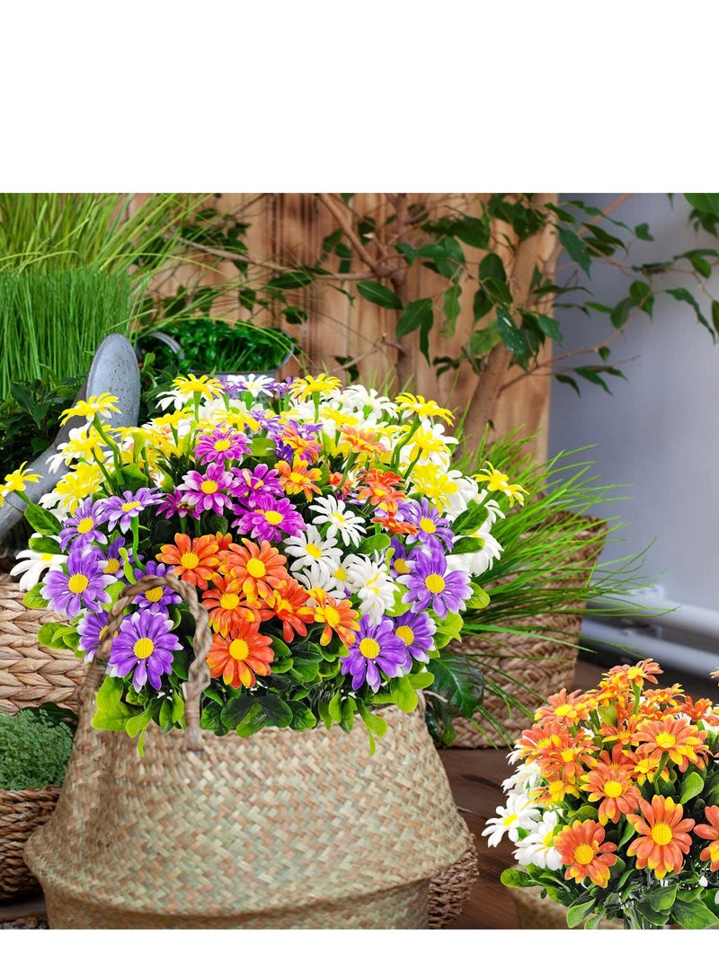 SOLARAE 10 Bundles Artificial Daisies Flowers,UV Resistant Faux Daisy Flowers, Suitable for Home Wedding Kitchen Garden Indoor Outside Decorations (5 Colors) - Image 3