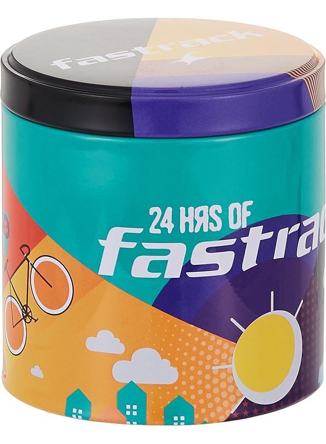 فاستراك ساعة 3123Sl04 بمينا أسود وسوار جلدي وسوار بني - Image 5