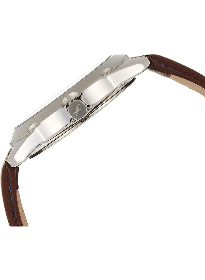 فاستراك ساعة 3123Sl04 بمينا أسود وسوار جلدي وسوار بني - Image 3