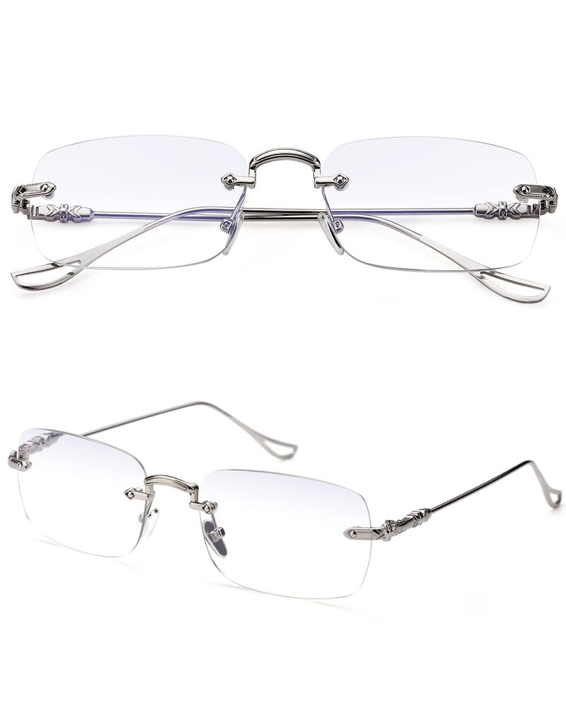 TERAISE Frameless Metal Reading Glasses for Men/Women Blue Light Blocking -Rimless Fashion Comfortable Computer Eyeglasses - Image 3