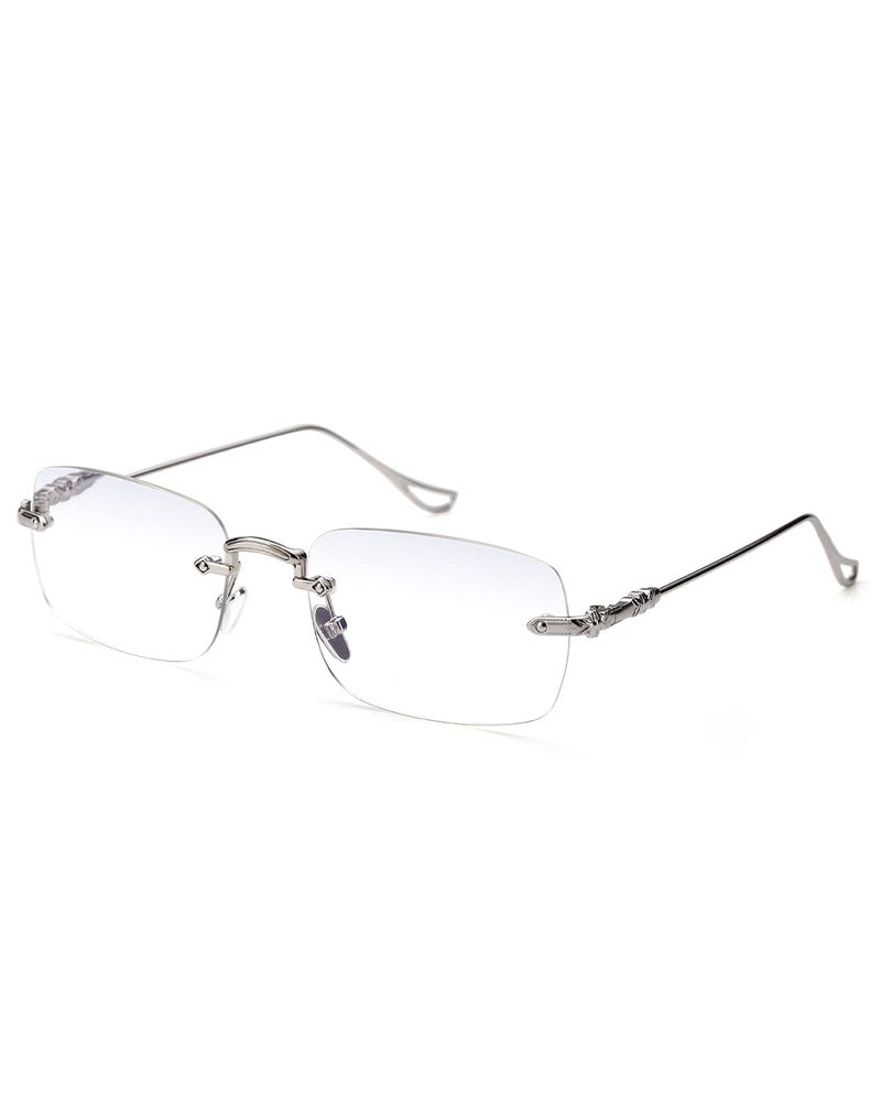 TERAISE Frameless Metal Reading Glasses for Men/Women Blue Light Blocking -Rimless Fashion Comfortable Computer Eyeglasses - Image 1