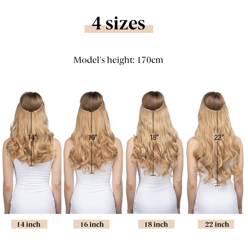 SARLA Invisible Wire Hair Extensions with 3 Clips Short Synthetic Wavy Curly Hairpiece Adjustable Transparent Headband for Women 14 Inch Jet Black - Image 5