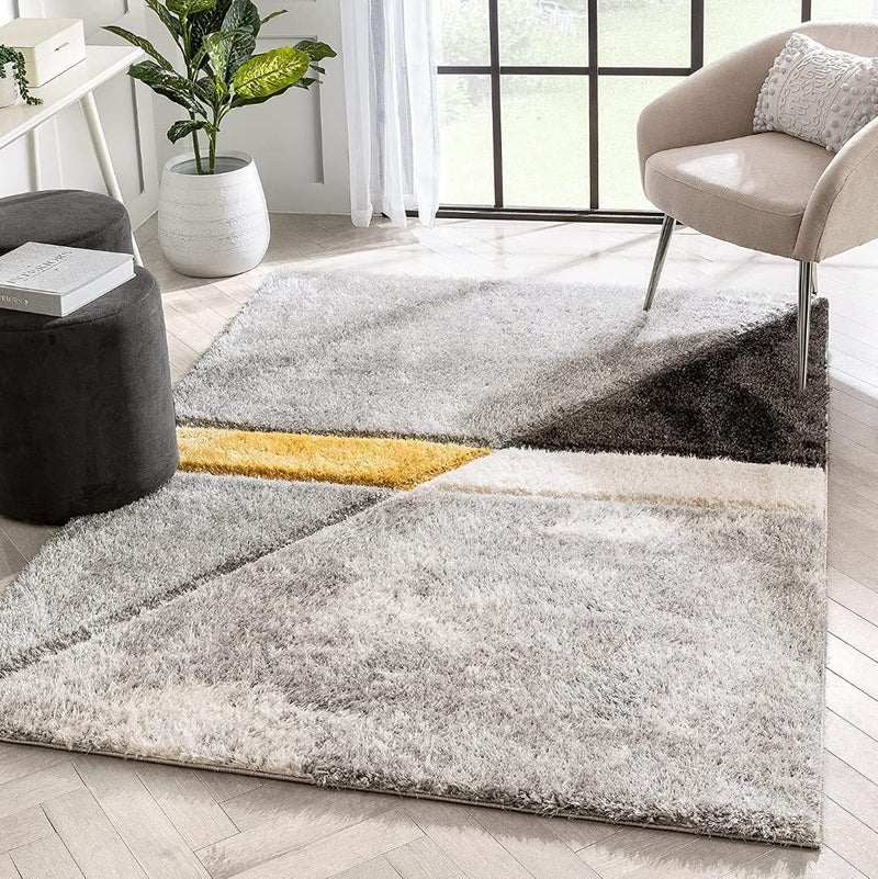 FRESH FROM LOOM Royal Heritage Edition Large 36 x 60 Inch Carpets for Home | Premium Shaggy Fur Rug Runner | Anti-Skid Bedroom Carpet |Premium Carpets for Living Area Office Sofa Room (3x5 feet), Grey - Image 1