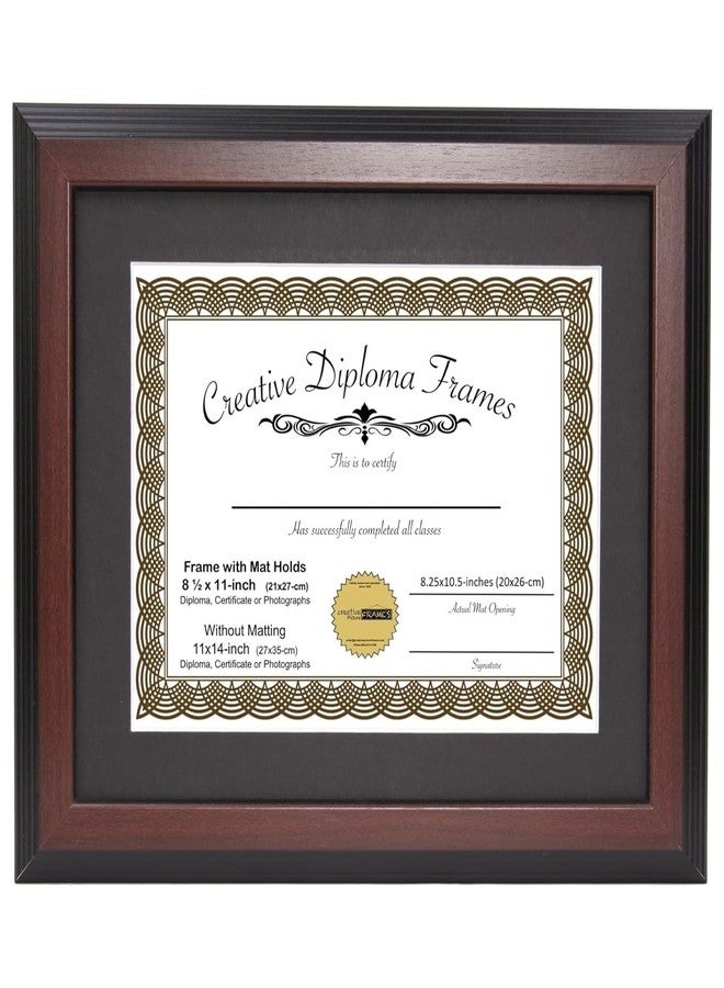 كرييتف بكتشر فريمز إطار صور إبداعي من خشب الماهوجني مقاس 11×14 بوصة مع حافة سوداء لحمل شهادات التخرج مقاس 8.5×11 بوصة، مزود بعلاقة جدارية مثبتة. - Image 1
