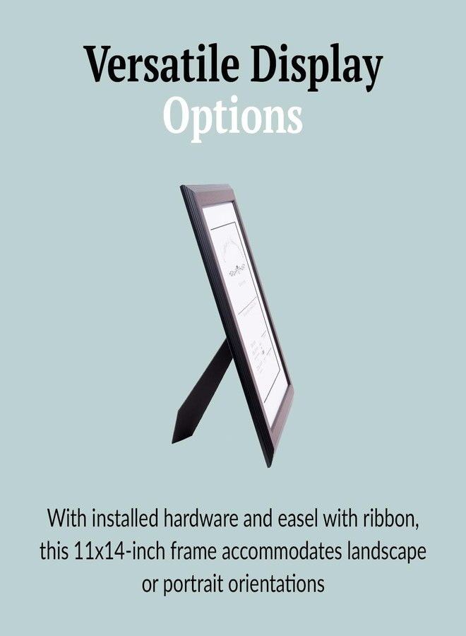 كرييتف بكتشر فريمز إطار صور إبداعي من خشب الماهوجني مقاس 11×14 بوصة مع حافة سوداء لحمل شهادات التخرج مقاس 8.5×11 بوصة، مزود بعلاقة جدارية مثبتة. - Image 3