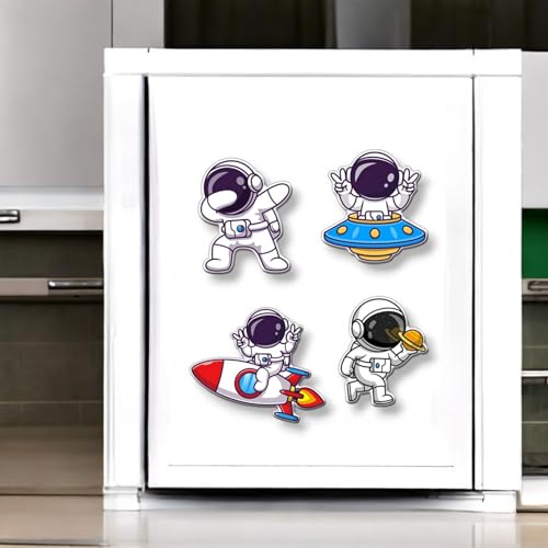 Yey Fridge Magnets Set Astronaut Space Design for Home, Kitchen and Office Decoration (Multicolour, 3x2 inches) Set of 4 Magnets - Image 2