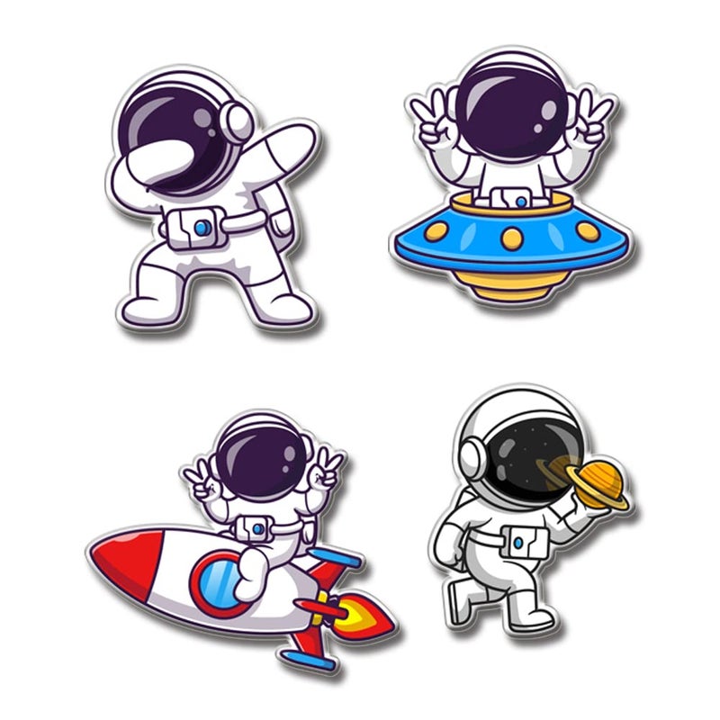 Yey Fridge Magnets Set Astronaut Space Design for Home, Kitchen and Office Decoration (Multicolour, 3x2 inches) Set of 4 Magnets - Image 5