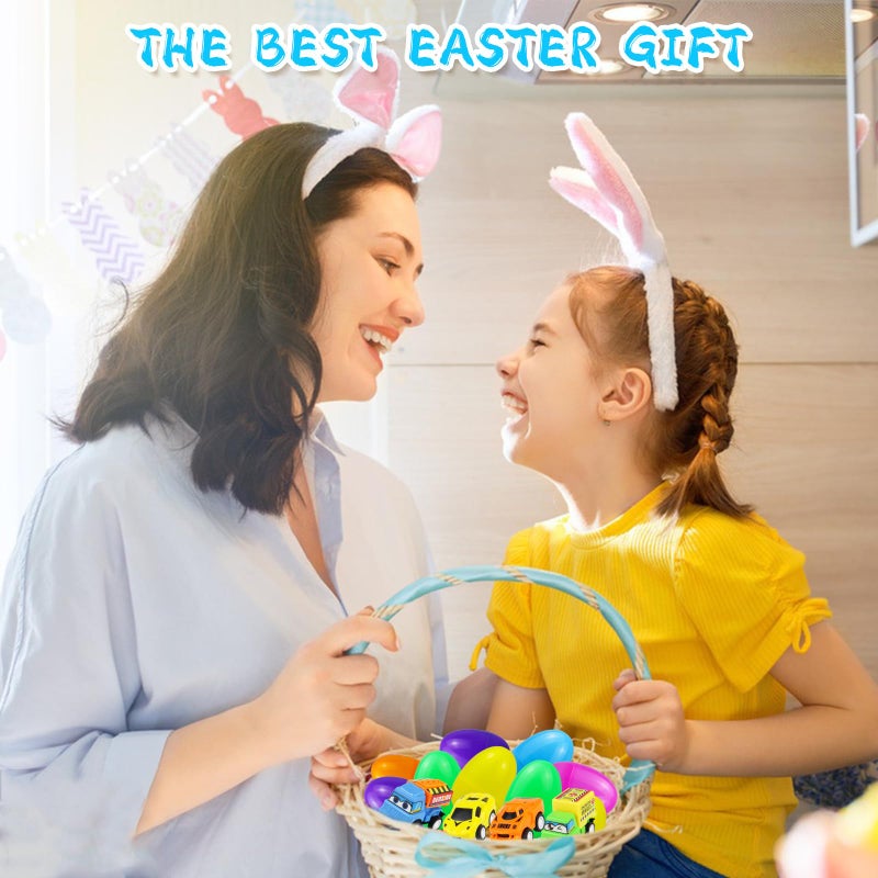 ISTOOLL 12PCS Pre Filled Easter Eggs Car Gifts for Kids with Pull-Back Cars Easter Basket Stuffers Easter Eggs Hunt Easter Party Favor Prize Classroom Rewards Toys for Boys Girls Teens - Image 5