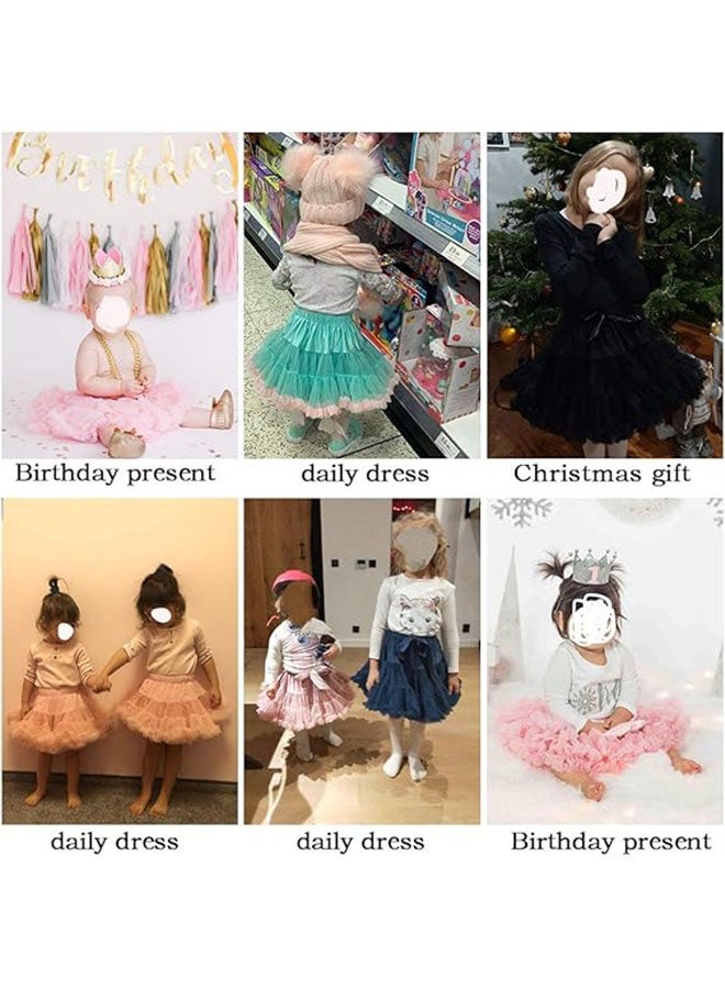 إيليلي تنورة أطفال منفوشة، تنورة قصيرة، تنورة توتو أميرة، لون أخضر داكن (مقاس: متوسط) - Image 5