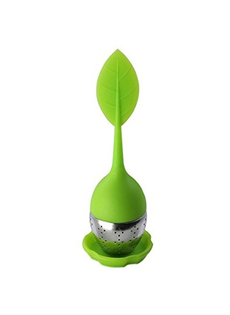 Generic - 2Pcs Stainless Steel Leaf Tea Infuser Silicone Handle Cha Strainer Teaware Spice Filter Coffee Diffuser Sieve Kitchen Accessories Red & Green - Image 1