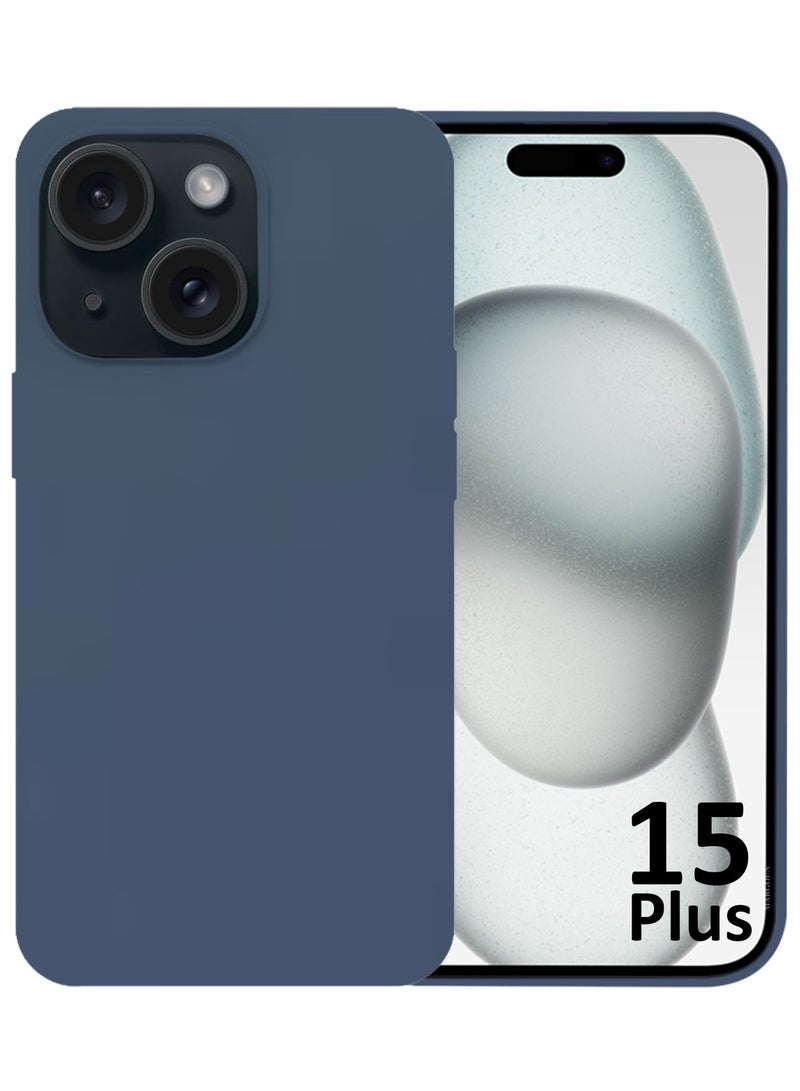 CATANES Silicone Case Cover for Apple iPhone 15 Plus, Slim Protective Cover with Microfiber Lining, Drop Protection - Dark Purple - Image 2