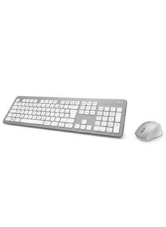 Hama Radio Keyboard and mouse set , QWERTZ Silver, White