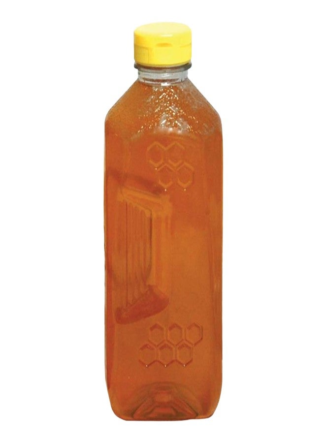 Mann Lake 3lb Refillable Embossed Honey Jugs | Plastic Containers with Yellow Flip-Top Lids | for Storage & Dispensing | 6-Pack - Image 1