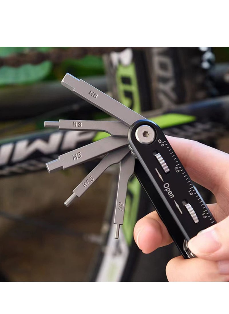 SYOSI - 10 in 1 Portable EDC Multifunctional Folding Tool Screwdriver and Hex Key Set Mountain Cycle Portable Socket Multipurpose Wrench Bicycle Multi Tool Screwdriver Bike Allen Fix Wrench Screwdriver - Image 1