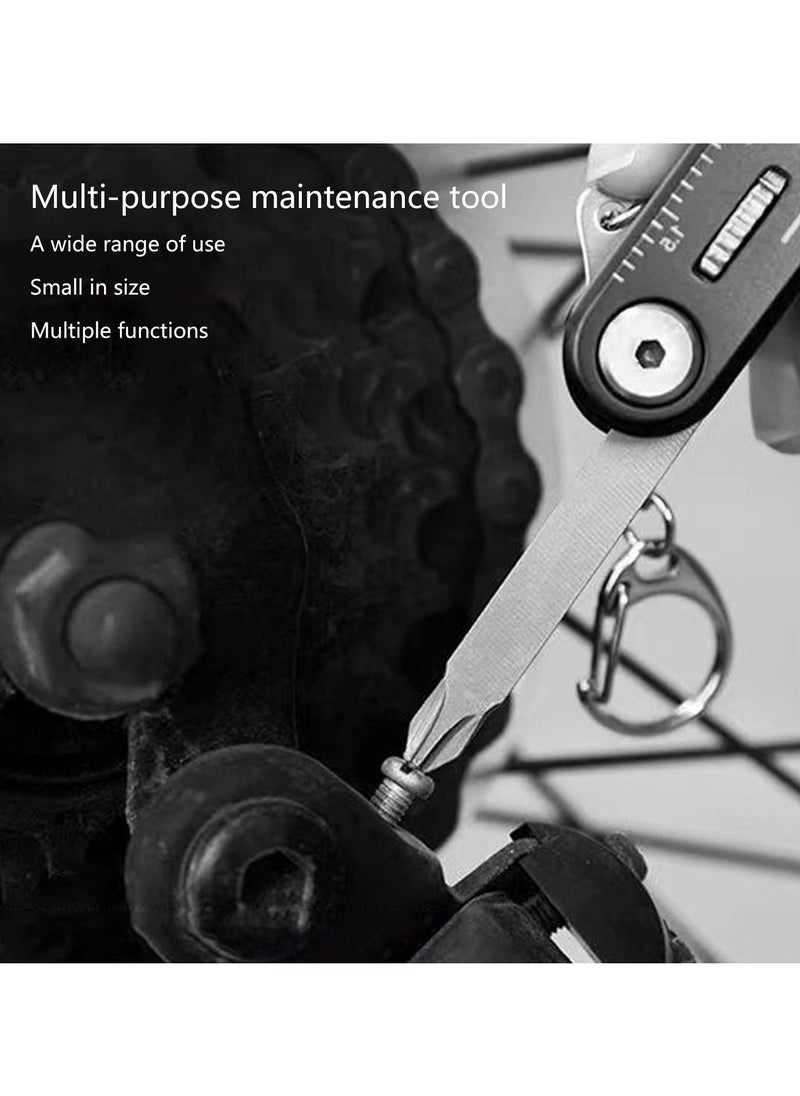 SYOSI - 10 in 1 Portable EDC Multifunctional Folding Tool Screwdriver and Hex Key Set Mountain Cycle Portable Socket Multipurpose Wrench Bicycle Multi Tool Screwdriver Bike Allen Fix Wrench Screwdriver - Image 1