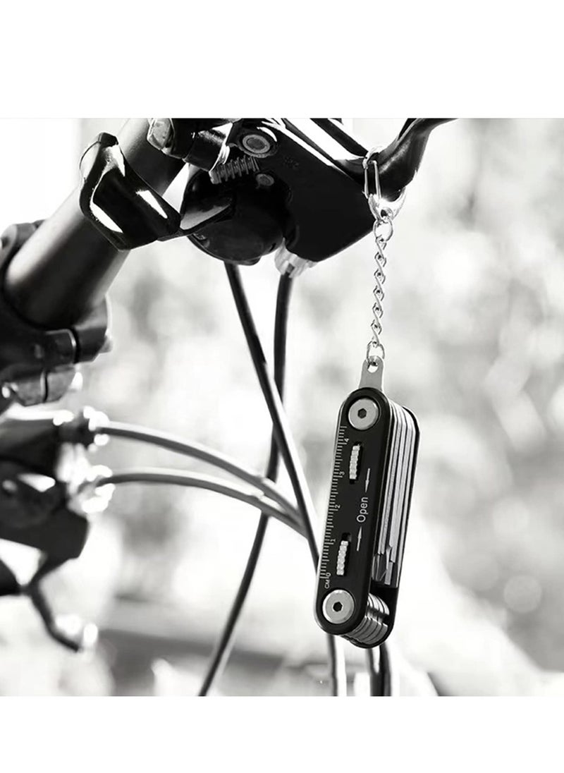 SYOSI - 10 in 1 Portable EDC Multifunctional Folding Tool Screwdriver and Hex Key Set Mountain Cycle Portable Socket Multipurpose Wrench Bicycle Multi Tool Screwdriver Bike Allen Fix Wrench Screwdriver - Image 1