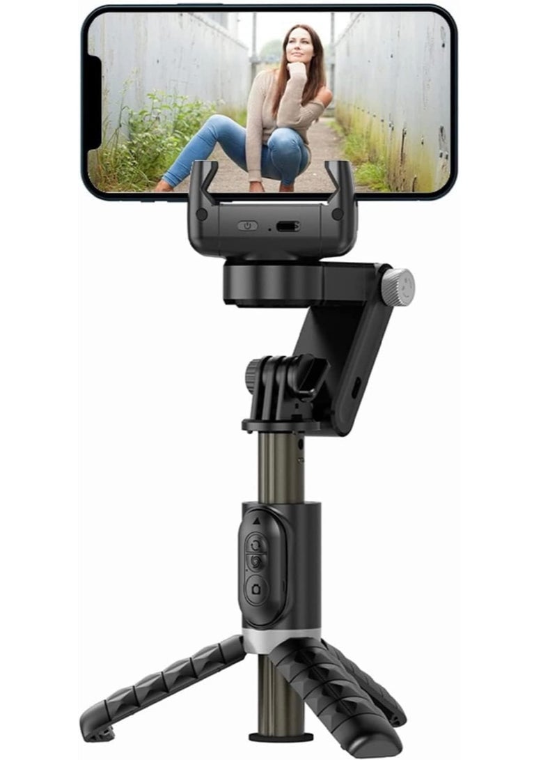ELTRAZONE Q18 DESKTOP TRIPOD GIMBAL STABILIZER 360 ROTATING LIGHT HANDHELD OR PORTABLE WIRELESS REMOTE-CONTROL SMART TRACKING compatible with iPhone and Android Fill Light Auto Tracking Tripod Gimbal Stabilize - Image 1