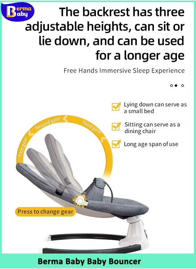 Berma Baby Baby Swing for Infants, Electric Portable Baby Swing for Newborn, Bluetooth Touch Screen/Remote Control Timing Function 3 Swing Speeds Baby Rocker Chair with Music Speaker 5 Point HarnessPink  - Image 2