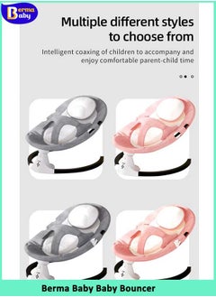 Berma Baby Baby Swing for Infants, Electric Portable Baby Swing for Newborn, Bluetooth Touch Screen/Remote Control Timing Function 3 Swing Speeds Baby Rocker Chair with Music Speaker 5 Point HarnessPink  - Image 5