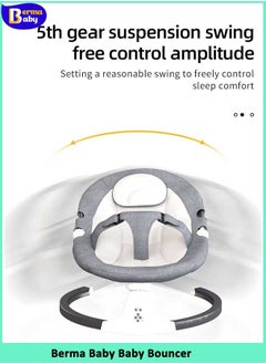 Berma Baby Baby Swing for Infants, Electric Portable Baby Swing for Newborn, Bluetooth Touch Screen/Remote Control Timing Function 3 Swing Speeds Baby Rocker Chair with Music Speaker 5 Point HarnessPink  - Image 4