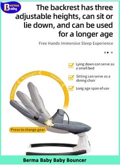Berma Baby Baby Swing for Infants, Electric Portable Baby Swing for Newborn, Bluetooth Touch Screen/Remote Control Timing Function 3 Swing Speeds Baby Rocker Chair with Music Speaker 5 Point HarnessPink  - Image 2