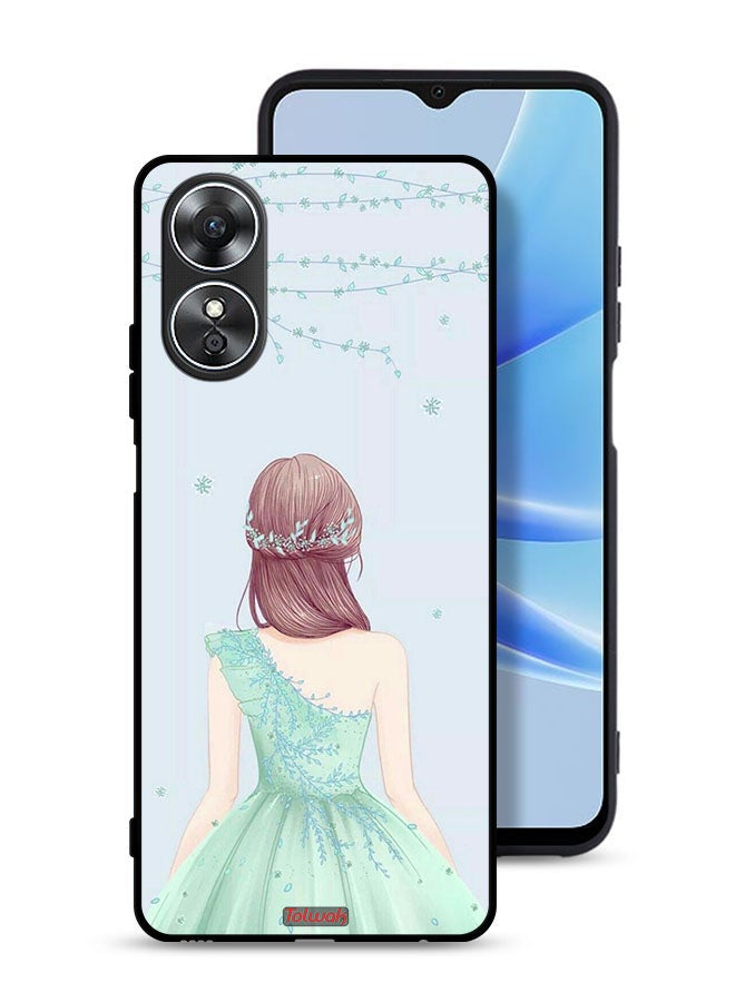 Tolwak Oppo A17 Protective Case Cover Cute Girl In Floral Dress - Image 1