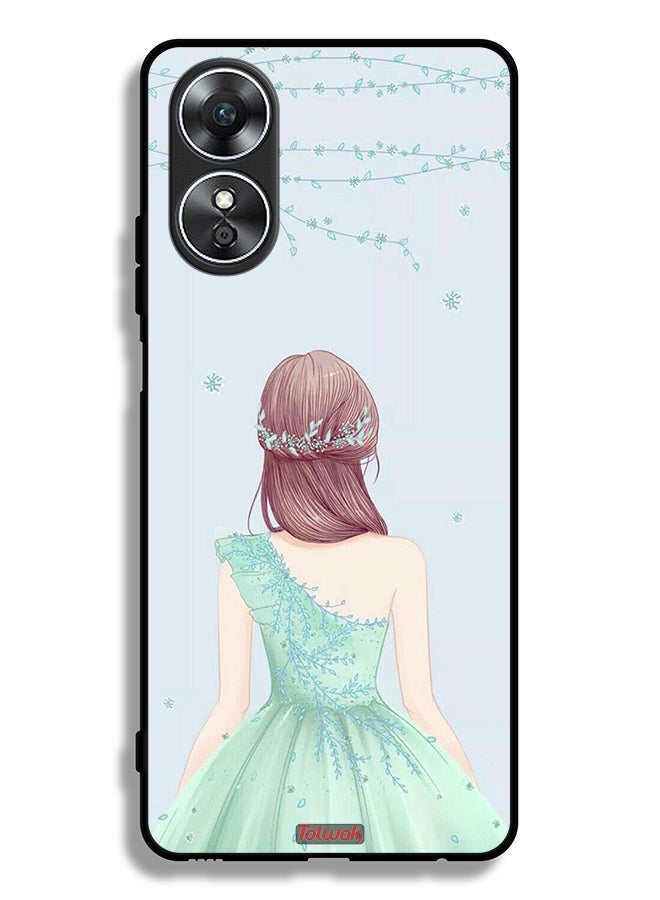 Tolwak Oppo A17 Protective Case Cover Cute Girl In Floral Dress - Image 2