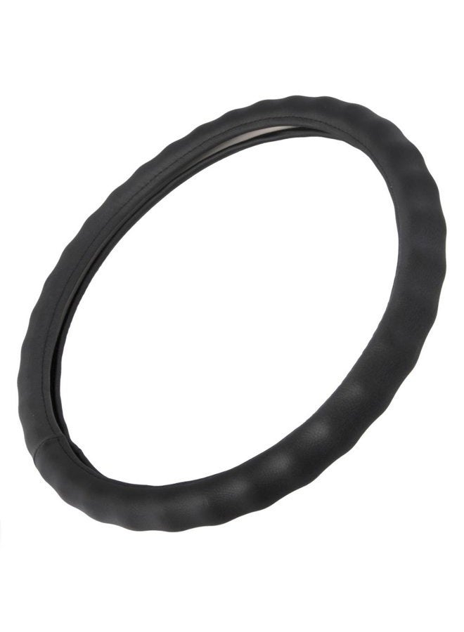 BDK Black Genuine Leather Steering Wheel Cover Large 15-16" (W899LK) - Image 1