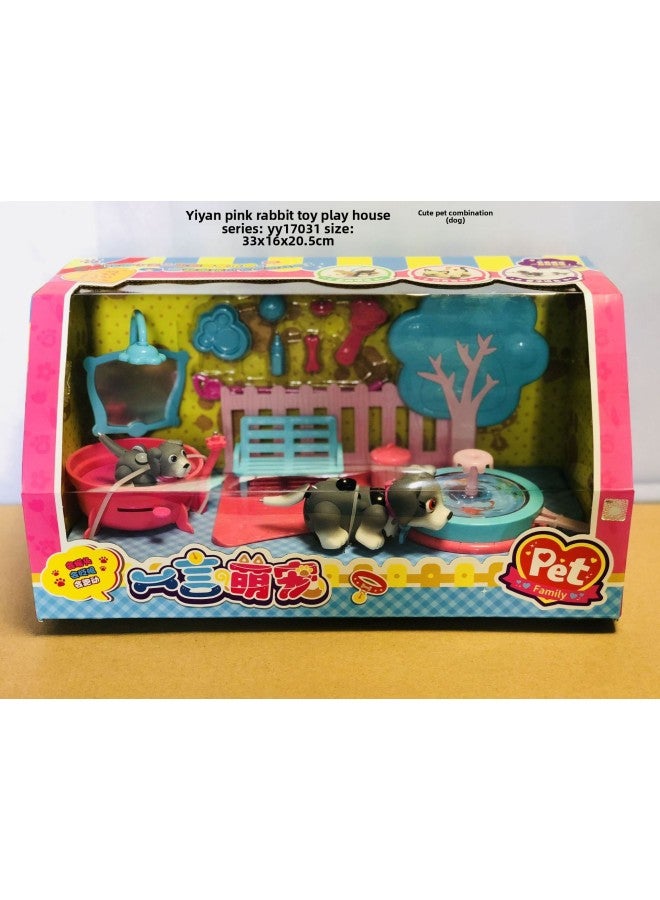 One-word Pink Rabbit Toys Play Doctor Convenience Store Girls Kindergarten Educational Children's Toys Stall Supply-Color:YY17031 Cute Pet Combination (Dog) - Image 1