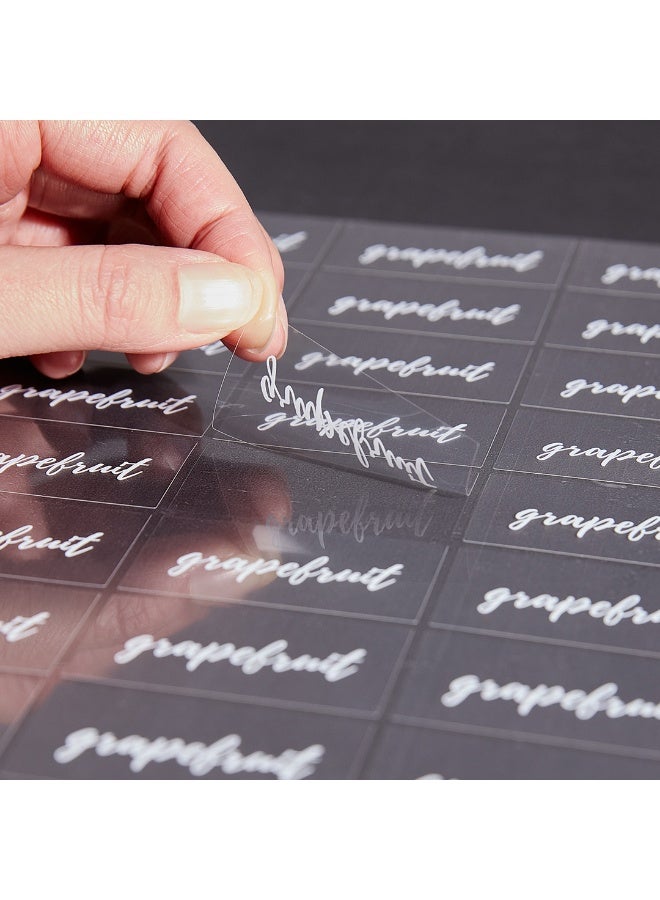 Restaurantware Label Tek 1.9 x 1 Inch Grapefruit Juice Bottle Labels, 100 Water-Resistant Labels For Bottles - Self-Adhesive, Clear With White Font, Plastic Bottle Stickers, For Drink Pouches, - Image 2