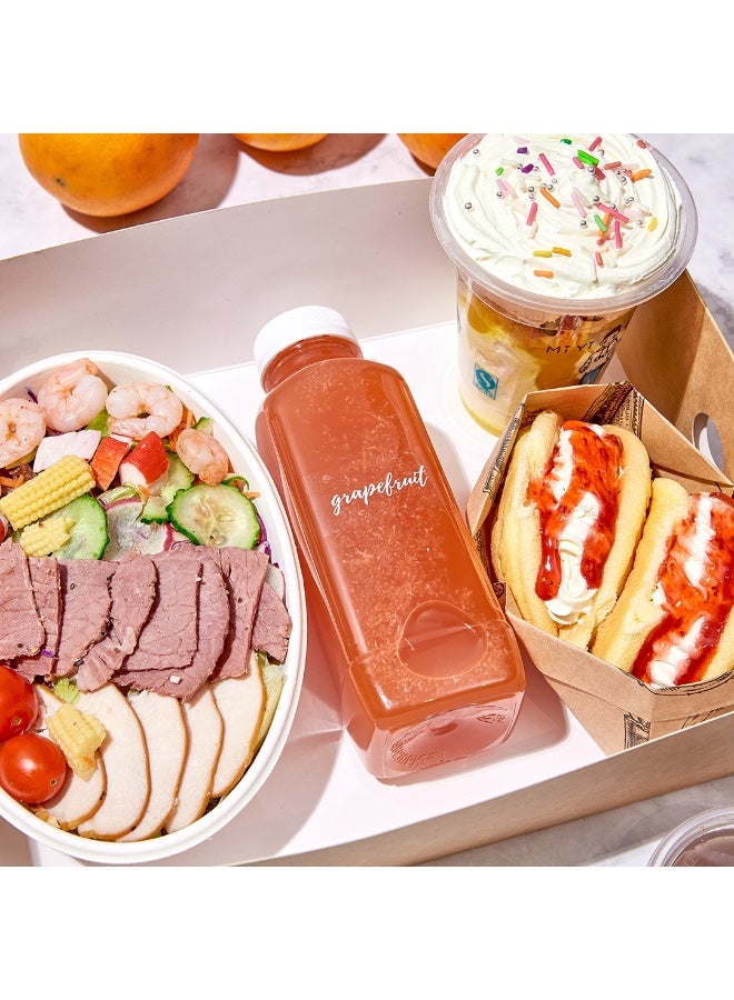 Restaurantware Label Tek 1.9 x 1 Inch Grapefruit Juice Bottle Labels, 100 Water-Resistant Labels For Bottles - Self-Adhesive, Clear With White Font, Plastic Bottle Stickers, For Drink Pouches, - Image 3