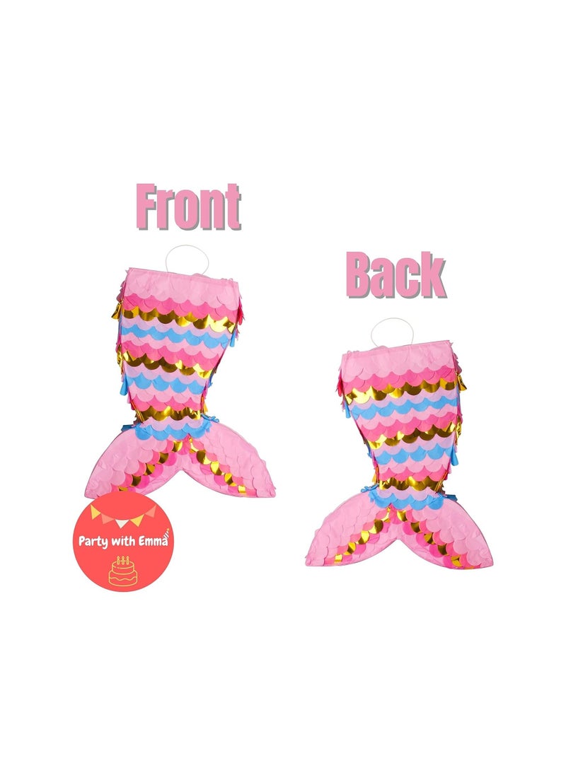 Party with Emma - Pink Ice Cream Pinata for Kids Party Decoration Party Favors Birthday Party Decorations Centerpieces Anniversaries Milestones (Mermaid) - Image 1