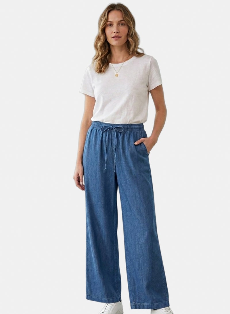 Carina Denim Wide-Leg Pants - Image 1