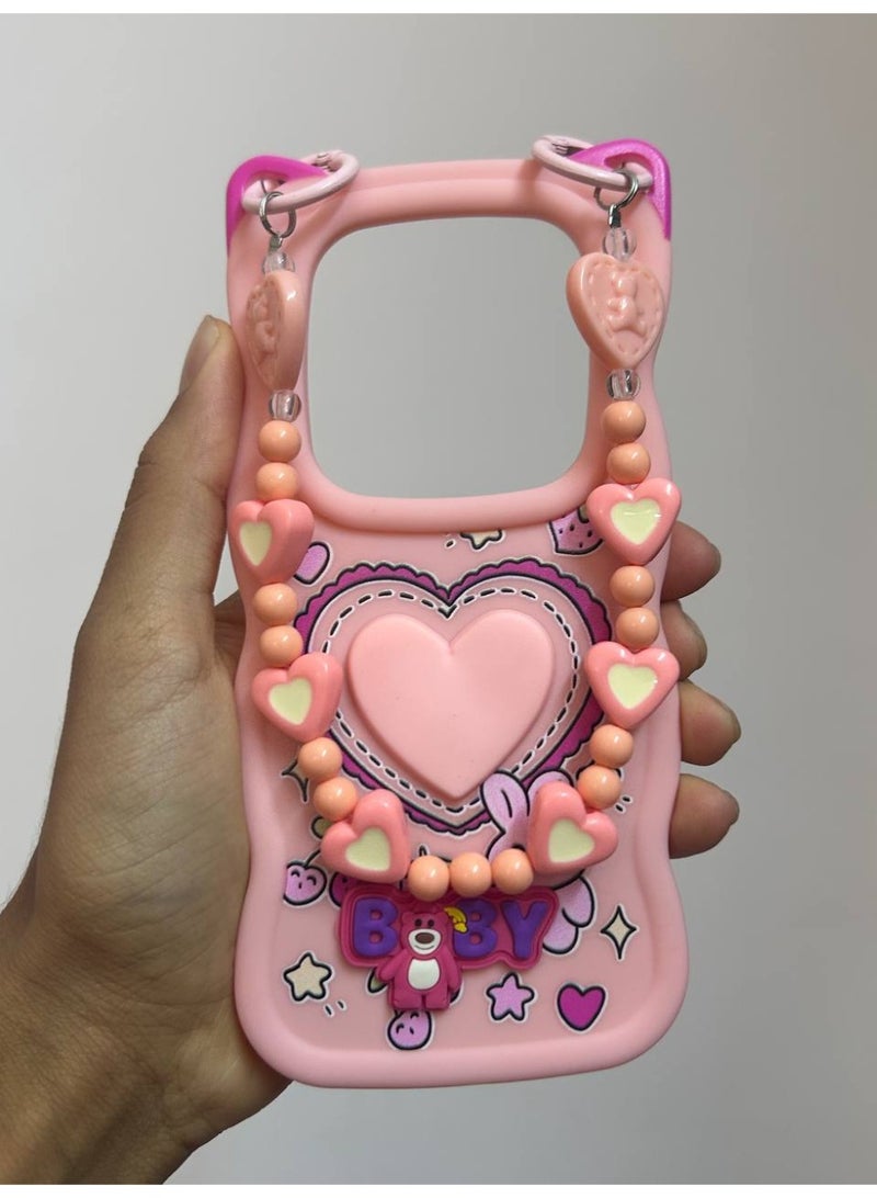 جراب خلفي بتصميم كرتوني جديد علي شكل قلب وعليه كلمه BABY متوافق مع هاتف شاومي نوت 14 برو - Image 1