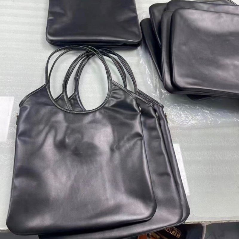 New Hobo Tote Shopping Bag Tote Armpit Bag Cowhide Bag Shoulder Handbag Versatile Commuter Bag - Image 4