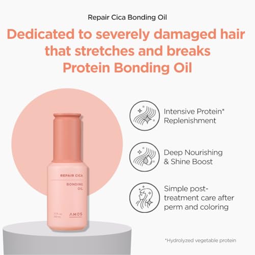 AMOS PROFESSIONAL Repair Cica Bonding Hair Oil l With Cica Protein for Split Ends & Breakage, Deep Nourishing & Shine Boost l Bonding Technology, 3.3 fl. oz. - Image 3