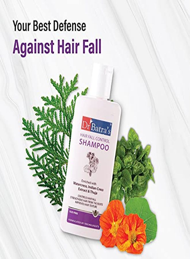 Dr Batra's Hair Fall Control Shampoo Enriched With Watercress Hair Shampoo For Hair Fall And Regrowth Indian Cress Extract And Thuja 200 Ml - Image 3