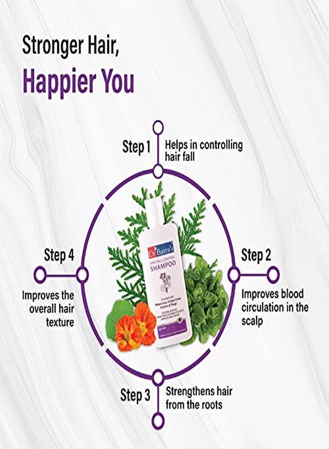 Dr Batra's Hair Fall Control Shampoo Enriched With Watercress Hair Shampoo For Hair Fall And Regrowth Indian Cress Extract And Thuja 200 Ml - Image 5