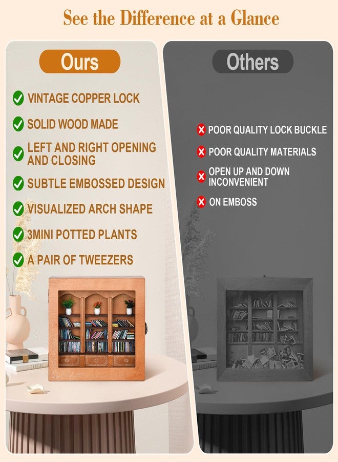 Pawnoc Anxiety Bookshelf with 200 Mini Books, Mini Library Decor, Shake Away Your Anxiety, Includes 1 Bookshelf, 3 Plant Flowers, and 1 Tweezers, Perfect for Book Lovers, Students, Family, and Friends - Image 4