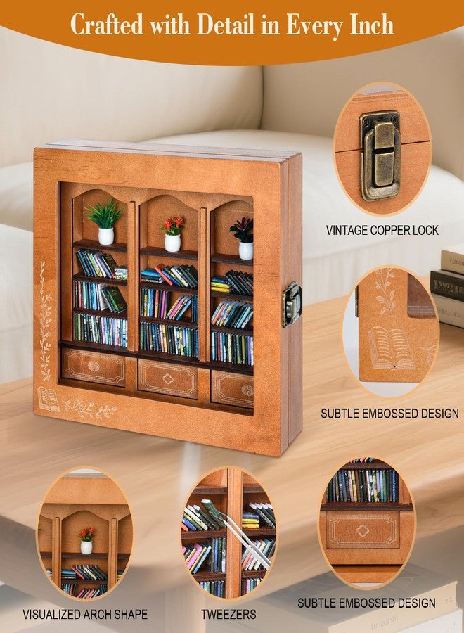 Pawnoc Anxiety Bookshelf with 200 Mini Books, Mini Library Decor, Shake Away Your Anxiety, Includes 1 Bookshelf, 3 Plant Flowers, and 1 Tweezers, Perfect for Book Lovers, Students, Family, and Friends - Image 3