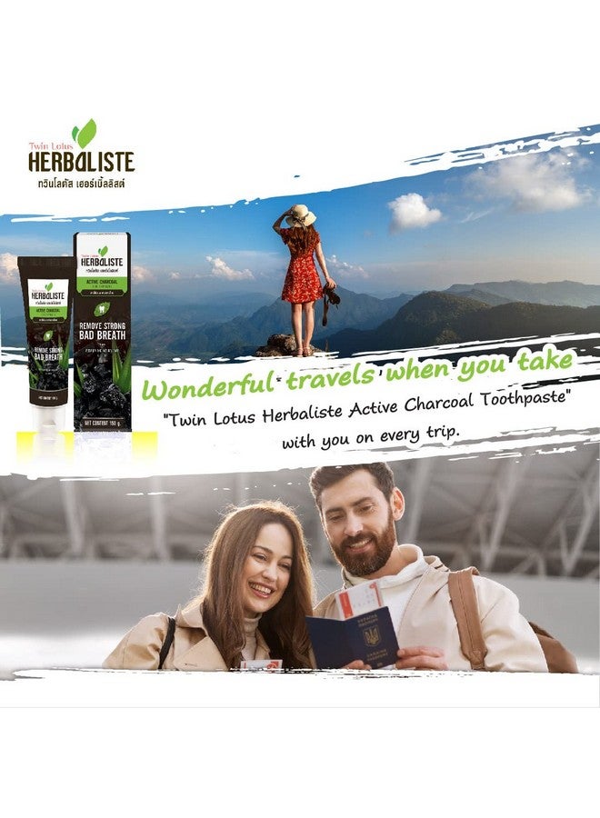 Twin Lotus Twin Lotus Activated Charcoal Toothpaste - Teeth Whitening Herbal, Fluoride Free & No SLS for Sensitive Teeth, Coconut Charcoal Toothpaste Remove Plaque Freshen Breath - Image 4
