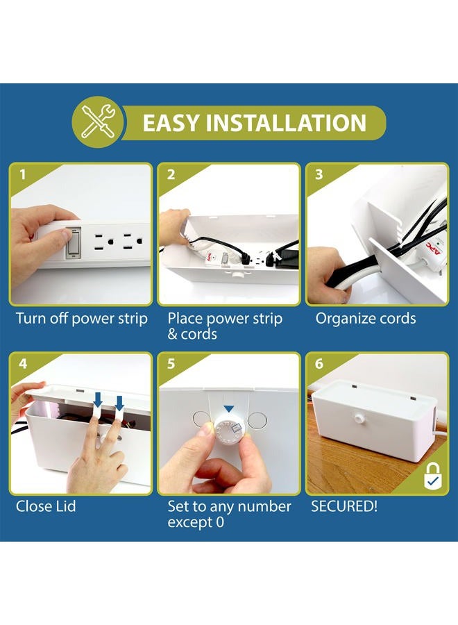 Wappa Baby Power Strip Cover Box - Effectively Baby Proofs Power Strip with Patented Dual Lock. Convenient Side Openings for Cords & Cables. Protects Small Hands & Fingers - Image 5