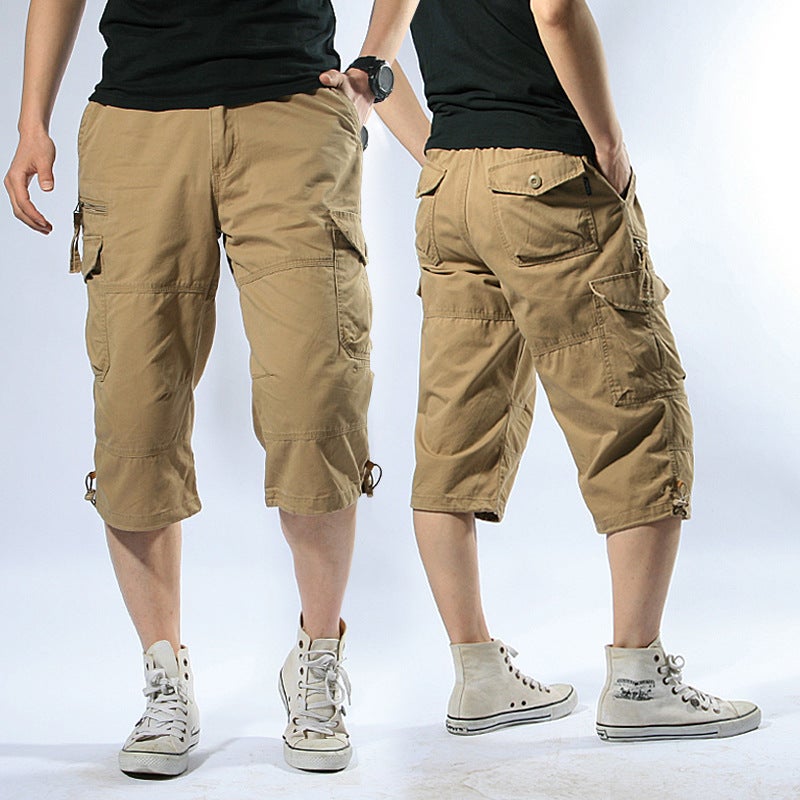 Summer Lightweight Loose Cargo Shorts for Men Black  - Image 5