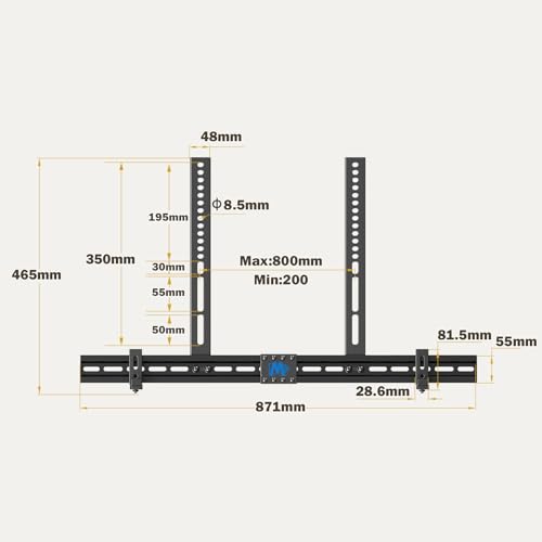 Mounting Dream Soundbar Mount Sound Bar TV Bracket with Holes/Without Holes, Non-Slip Base Holder Extends 3.4" to 6.1", Up to 20 LBS, Safe and Easy to Install MD5425 - Image 2